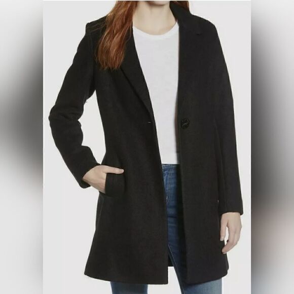 Sam Edelman Black Blazer Long Coat Size 8 - Picture 1 of 16